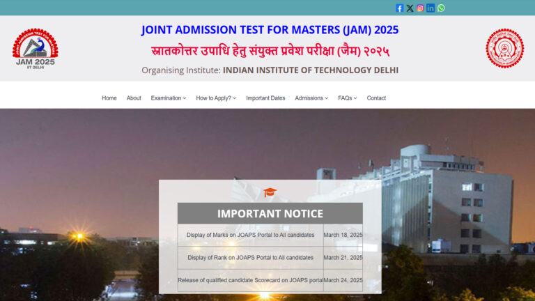 IIT JAM RESULT 2025